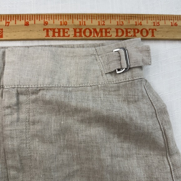 Athleta Women 4 Skirt Voyager Beige Linen Buckle Cargo Pocket Utility Athleisure - Picture 11 of 13